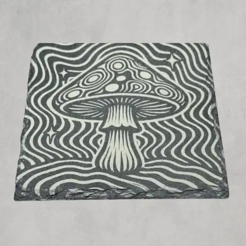trippy mushroom drink coaster